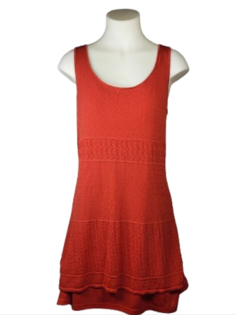 Elle Sleeveless Red Lace Layered Mini Dress Sz XL